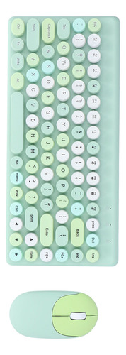 Teclado Y Ratón Usb, Inalámbrico, Bonito Mix De Colores, 86