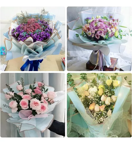 20 Hojas De Papel Coreano Para Ramos Bouquet Floral Patrón