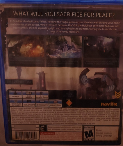 Sony Killzone Shadow Fall, Ps4 Envio Gratis (Usado)