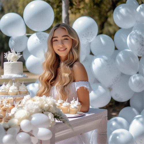 Globos De Látex Blanco, 100 Unidades, 30 Cm De Diámetro