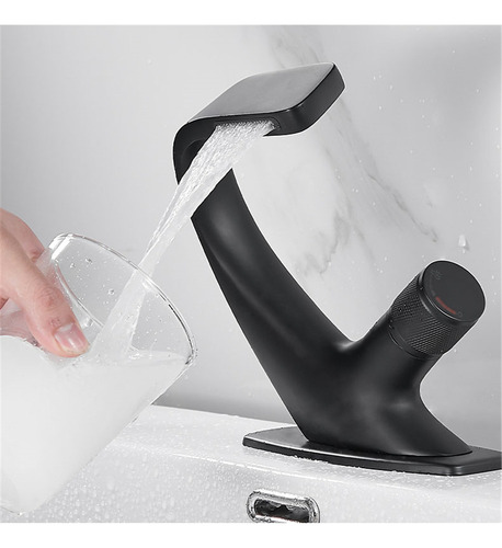 (a) Grifo De Lavabo Mezclador Frío/caliente Con Perilla, Gri