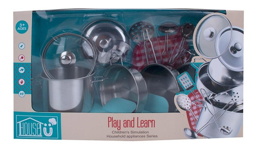Juego De Cocina Trastes Bateria Juguete De Rol 11 Piezas
