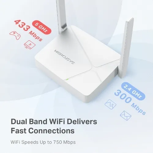 Router Wifi Mercusys Dual Band Ac750 Dual Band Color Blanco