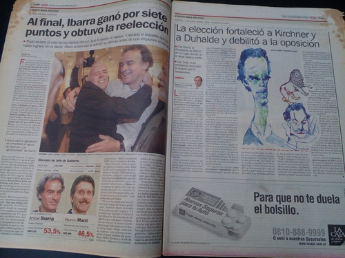 Diario Clarín 15/9/2003 Triunfo Ibarra Capital Solá E (Usado)