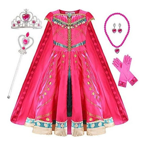 Mecamelon - Disfraz Elegante De Princesa Árabe Rosa Para Ni