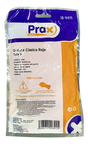 Par Guante Hule Latex Multiuso Rojo No.9 18-9415 10 Pzs