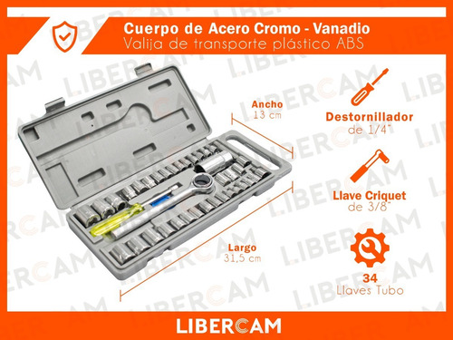Imagen 4 de 10 de Juego De Llaves Combinadas Tubo Caja Herramientas 40 Valija