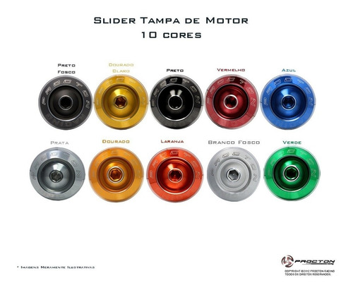 Slider Tampa Motor + Estrela Procton Racing Yamaha - Xj6 N/f