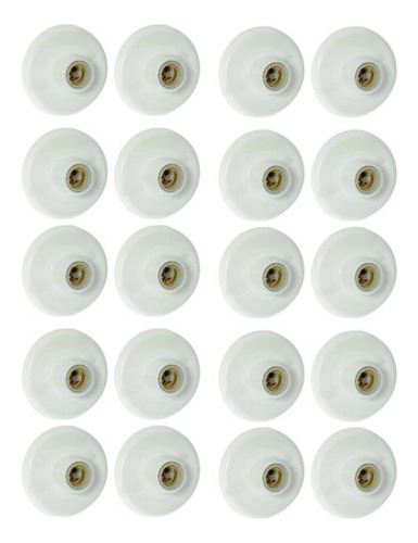 Kit 20 Plafons Plástico Branco Soquete E27 Bocal Porcelana