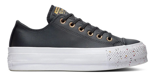 Zapatilla Converse Chuck Taylor Plataforma Cuero Mujer Negro | Cuotas sin  interés