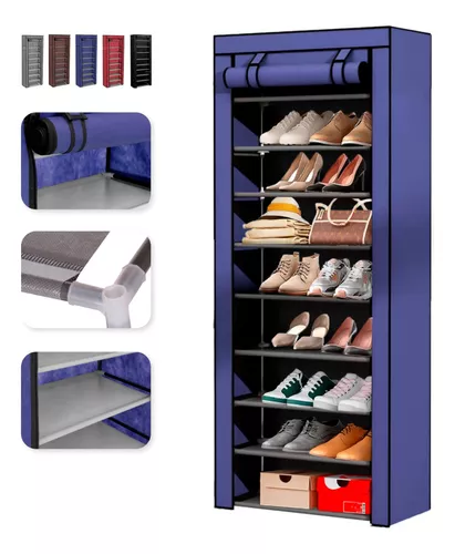 Zapatera Mueble para Zapatos Organizador con Varios Compartimientos Color  Negro Practiksa Armable