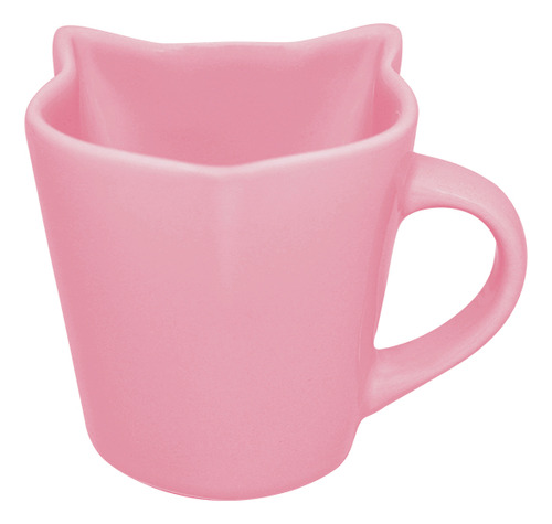 Caneca De Porcelana Em Forma De Gato Pink Para Café Ou Chá
