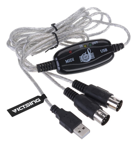Imagen 2 de 2 de Cable Piano Midi A Usb Música Pc Laptop Tienda Física
