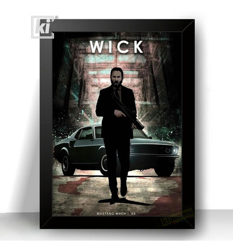 Quadro Poster Car Legends John Wick Com Moldura 44x32cm