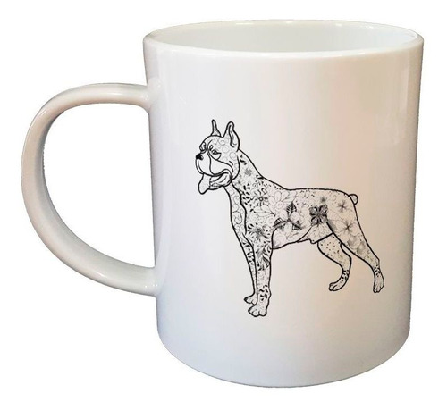 Taza De Plastico Perro Boxer Dibujo Lineas M2