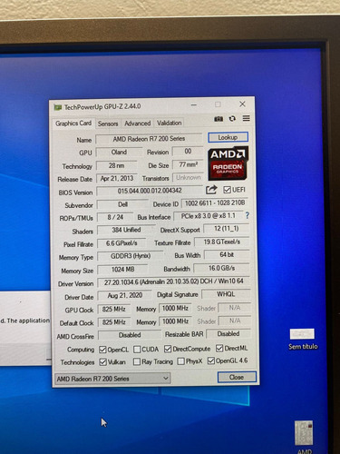 Placa De Vídeo Amd Radeon R7 200 64bit Ddr3 1gb