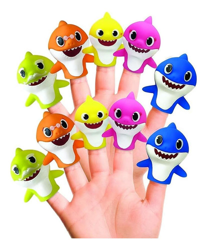 Marionetas De Dedo Baby Shark 10 Piezas Para Baño Y Juegos