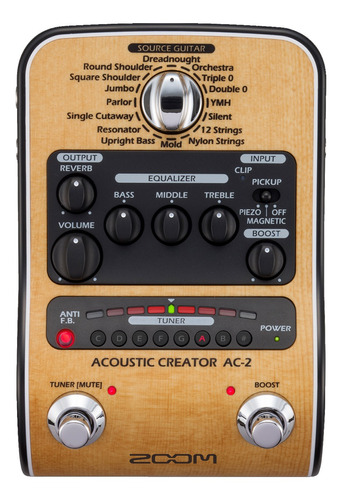 Pedalera Multiefectos Para Guitarra Acustica Zoom Ac2