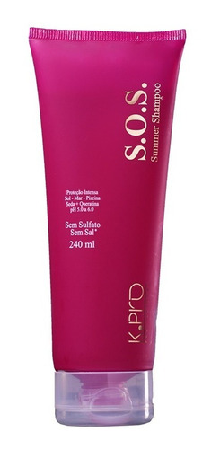 K.pro S.o.s. Summer Shampoo Sem Sulfato Hidratação 240ml