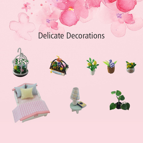 D Kit De Casa De Muñecas De Madera En Miniatura For