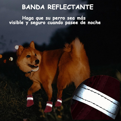 4 Piezas Zapatos Para Perro Transpirable, Botitas Para Perro