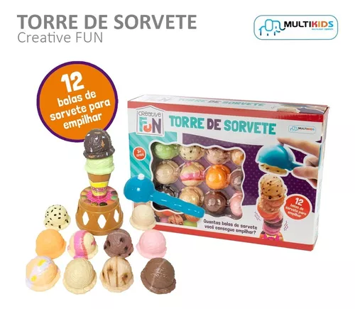 Ice cream jogo competição sorvete empilhamento brinquedos
