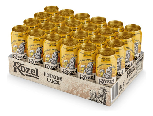 Caja Con 24 Cervezas Checas Kozel Premium Lager Lata 500 Ml
