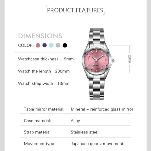 Relojes Chronos Ch23 Diamond De Cuarzo Inoxidable Color Del Fondo Rosa