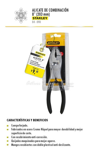 Alicate De Combinación 8 Stanley 84-098 2 Posiciones