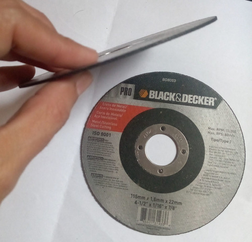 Discos De Corte Metal Fino Para Esmeril 4 . Black & Decker 