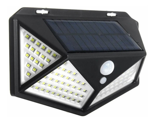 Imagem 2 de 7 de Luminária Solar 100 Led Parede Luz Com Sensor A Prova D'água