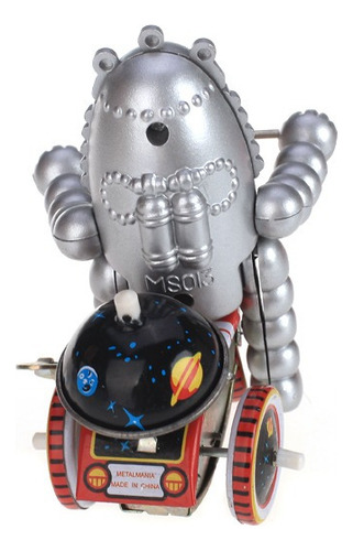 Retro Wind Up Baby Robot En Triciclo Juguete De Hojalata De