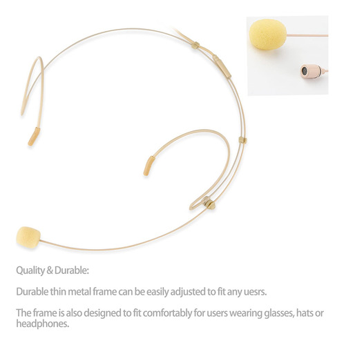 Micrófono Discretos Para Auriculares Sistema Inalámbrico Bei Beige