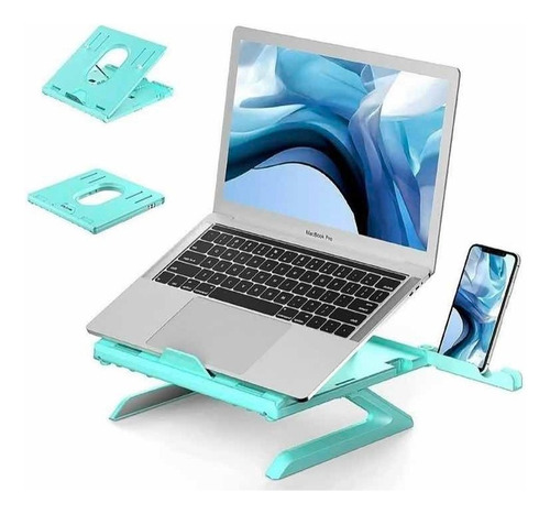 Elevador Notebook Plegable Soporte De Laptop Color Verde Claro