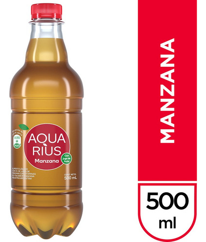 Agua Saborizada Aquarius Manzana 500cc Pack 12 Botellas
