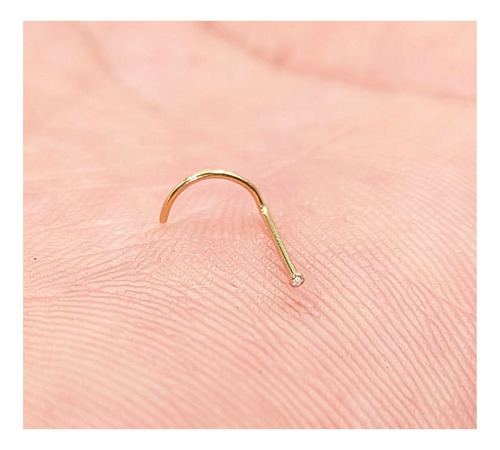 Piercing De Nariz Nostril L Ponto Luz 1mm Ouro18k Legitimo Cor Dourado