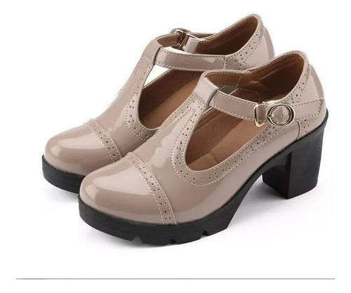 De Mujer Zapatos Oxford Plataforma Cuña Tacón Medio Con
