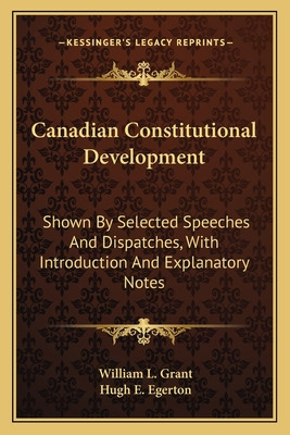 Libro Canadian Constitutional Development: Shown By Selec...