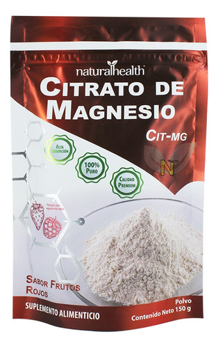 Natural Health Minerales. Citrato De Magnesio sabor frutos rojos. Sobre de polvo 150gr.