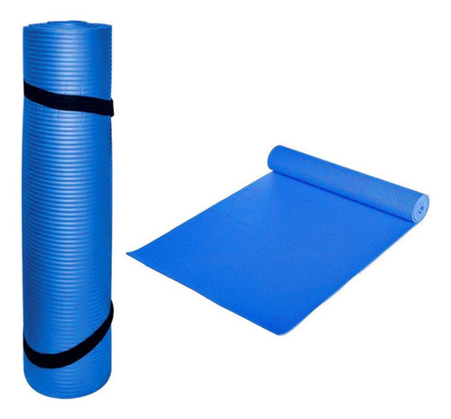 Colchoneta Alfombra Yoga Pilates Fitness 3 Mm Con Sujetador