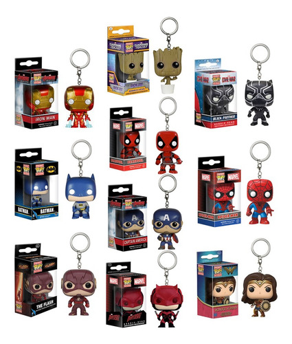 Juego De 10 Llaveros Funko Pop Mini Figuras Marvel