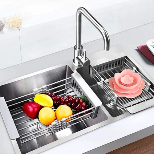 Cesta Canasto Extensible Lavaplatos Escurridor Rejilla