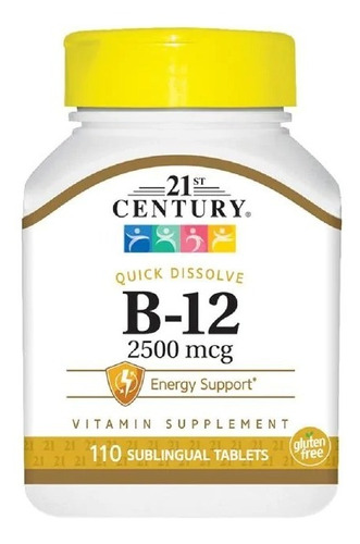 Vitamina B-12 Disolucion Rapida 2500mcg 110 Tabs 21 Century