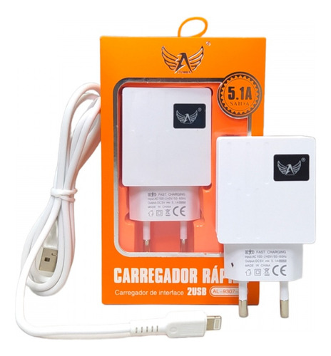 Carregador Altomex 2 Usb Compatível Com iPhone Turbo 5.1 A