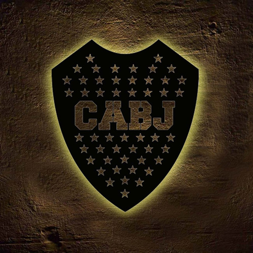 Cuadro Boca Juniors - Iluminación Led Madera Calada 40x35 Cm