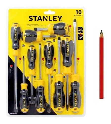 Destornilladores Stanley 60-100s En Juego 10 Piezas +regalo