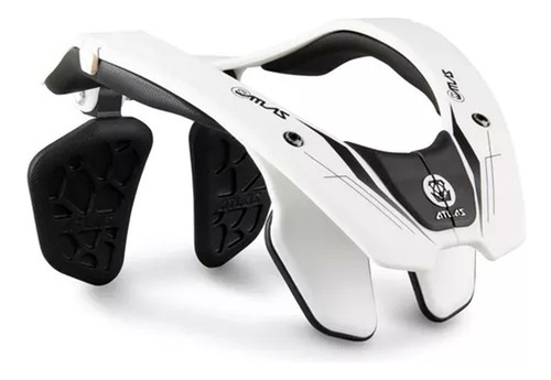 Protector Cervical Atlas Air Lite Cuello Motocross Karting Color Blanco Talle L