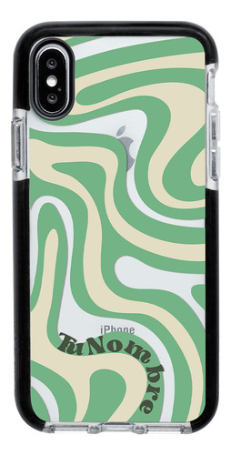 Funda Para iPhone Con Tu Nombre Para Mujer Curvas Verde