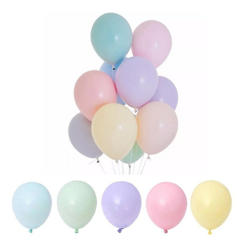 Imagen 1 de 10 de Globos Pastel Perlado X 50 De 9 Pulgadas Cotillon Surtido