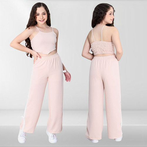 Conjunto Juvenil Menina Calça E Top Moda Adolecente Teen Bege Lisa 12